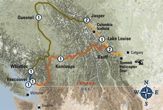 Golden Circle via Whistler map