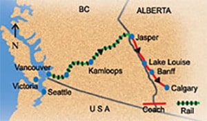 One way VIA rail tour from Vancouver to Calgary