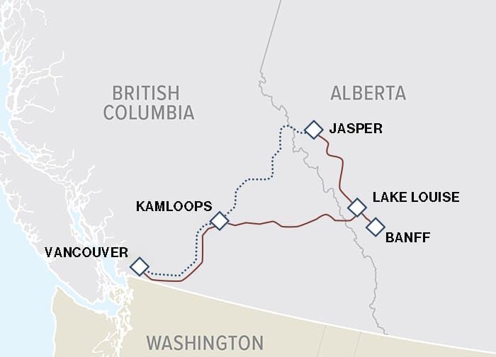VIA Rail tour from Vancouver to Canadian Rockies