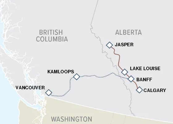 Vancouver to Lake Louise & Banff Rocky Mountaineer