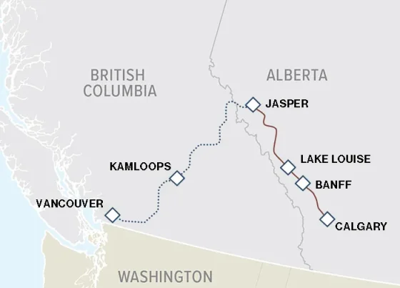 Calgary to Vancouver 6 day, Rocky Mountaineer tour via Banff and Lake Louise