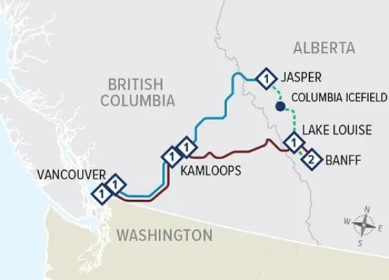 Route map for Discovery Banff Circle Journey