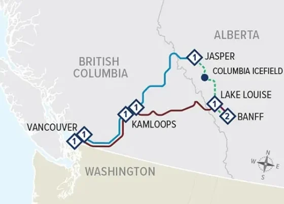 Route map for Discovery Banff Circle Journey